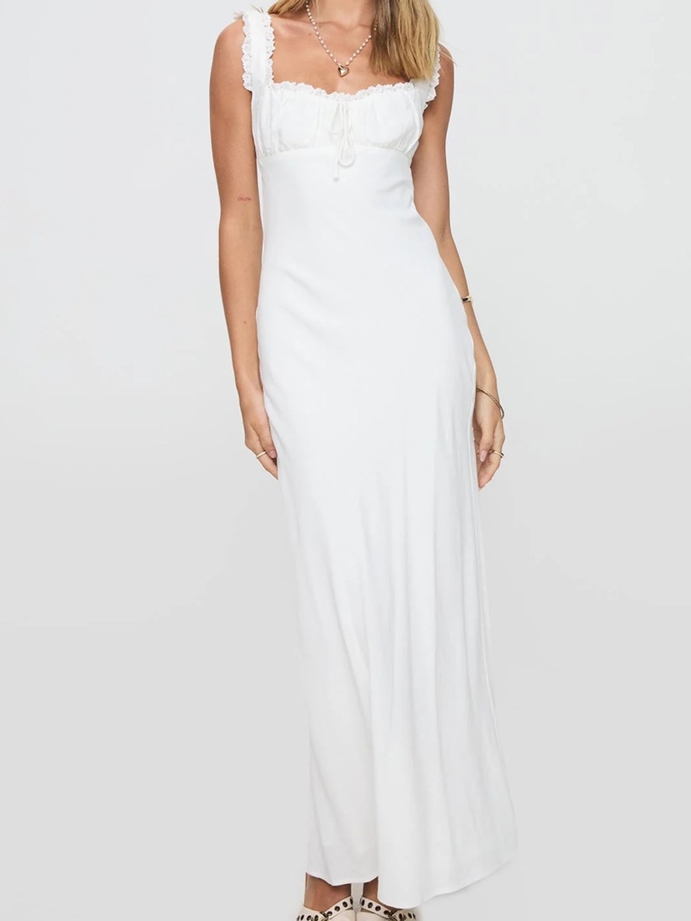 Princess Polly Lillette Maxi Dress White Sz 10